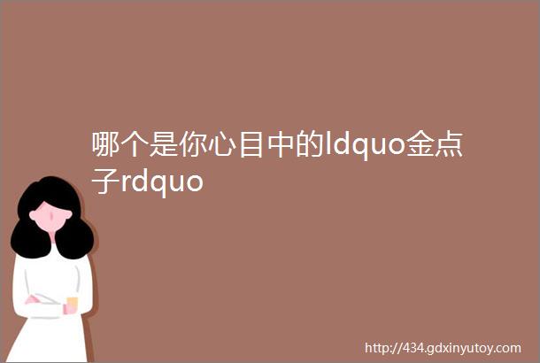 哪个是你心目中的ldquo金点子rdquo