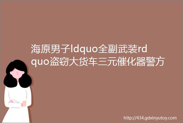 海原男子ldquo全副武装rdquo盗窃大货车三元催化器警方抓获2人