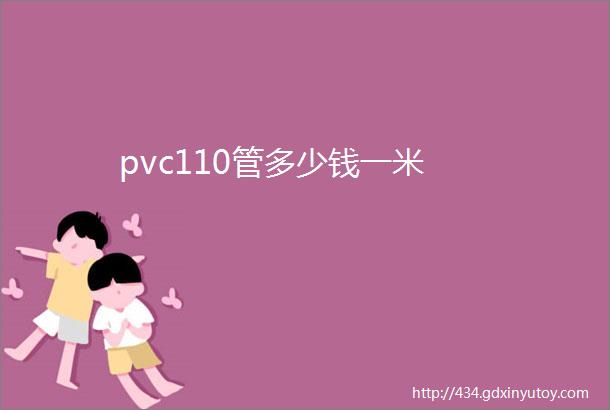 pvc110管多少钱一米