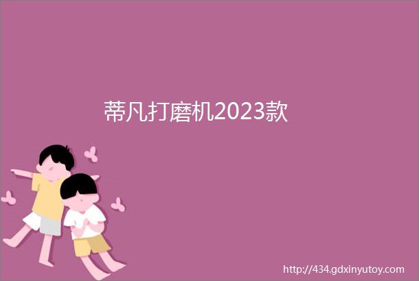 蒂凡打磨机2023款