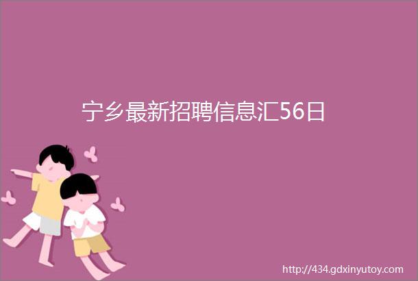 宁乡最新招聘信息汇56日