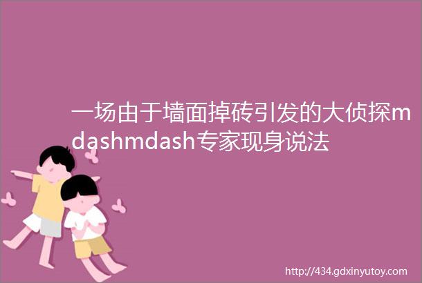 一场由于墙面掉砖引发的大侦探mdashmdash专家现身说法