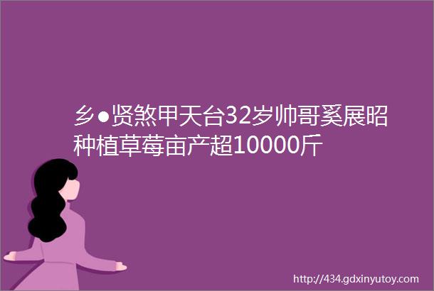 乡●贤煞甲天台32岁帅哥奚展昭种植草莓亩产超10000斤