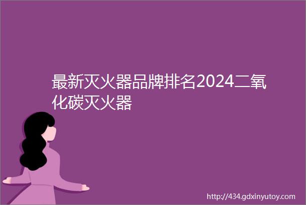 最新灭火器品牌排名2024二氧化碳灭火器