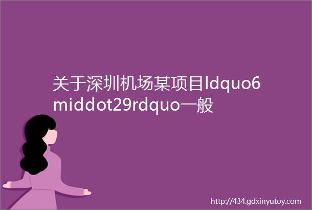 关于深圳机场某项目ldquo6middot29rdquo一般高处坠落事故的调查报告的公示