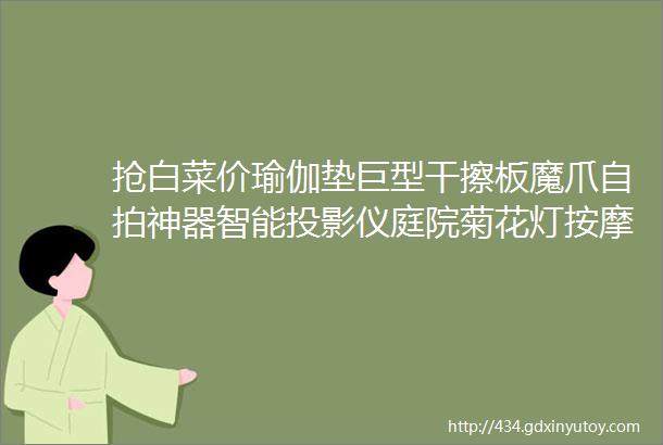 抢白菜价瑜伽垫巨型干擦板魔爪自拍神器智能投影仪庭院菊花灯按摩枪