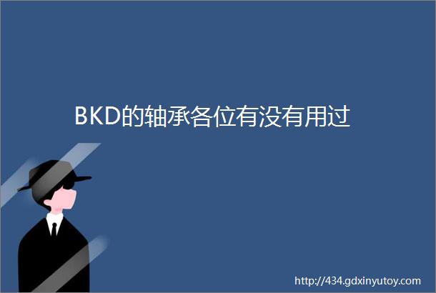 BKD的轴承各位有没有用过