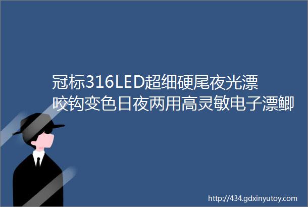 冠标316LED超细硬尾夜光漂咬钩变色日夜两用高灵敏电子漂鲫