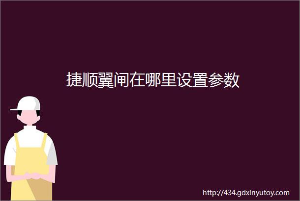 捷顺翼闸在哪里设置参数