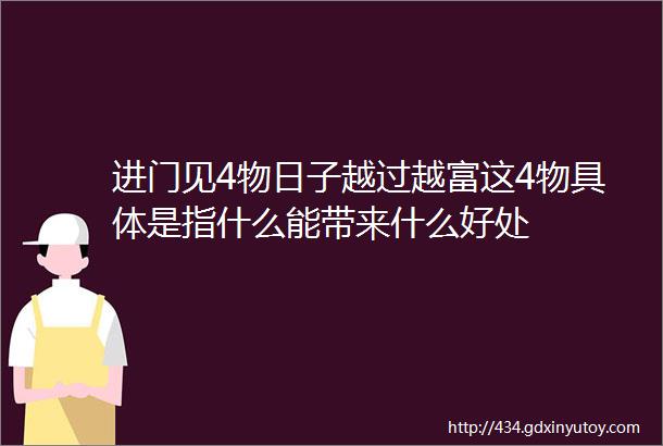 进门见4物日子越过越富这4物具体是指什么能带来什么好处