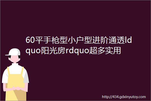 60平手枪型小户型进阶通透ldquo阳光房rdquo超多实用收纳细节值得借鉴