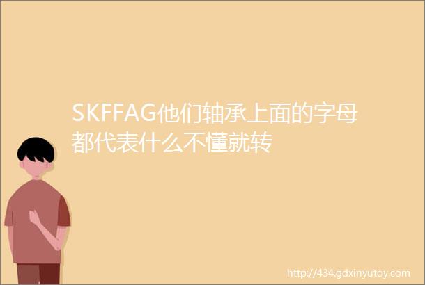 SKFFAG他们轴承上面的字母都代表什么不懂就转