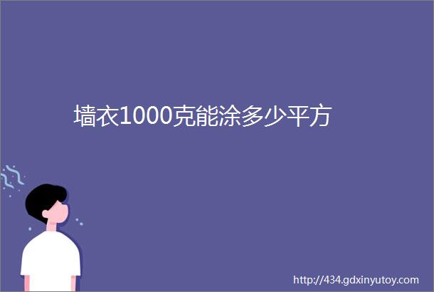 墙衣1000克能涂多少平方