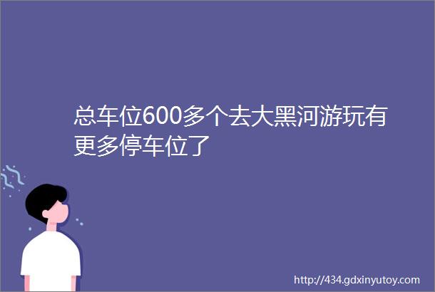 总车位600多个去大黑河游玩有更多停车位了