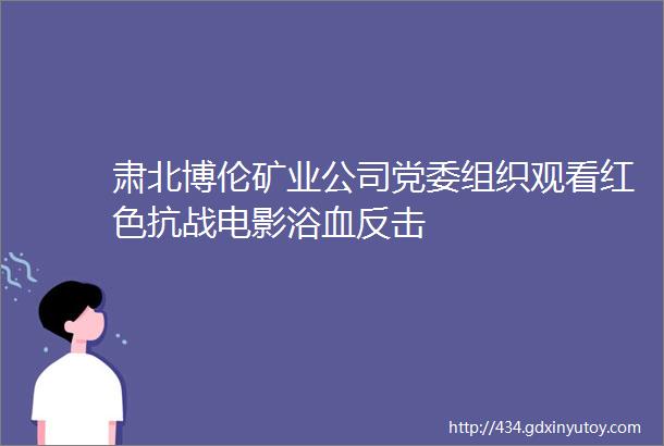 肃北博伦矿业公司党委组织观看红色抗战电影浴血反击