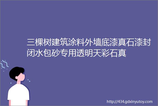 三棵树建筑涂料外墙底漆真石漆封闭水包砂专用透明天彩石真