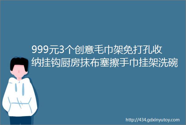 999元3个创意毛巾架免打孔收纳挂钩厨房抹布塞擦手巾挂架洗碗巾置物架包邮到家