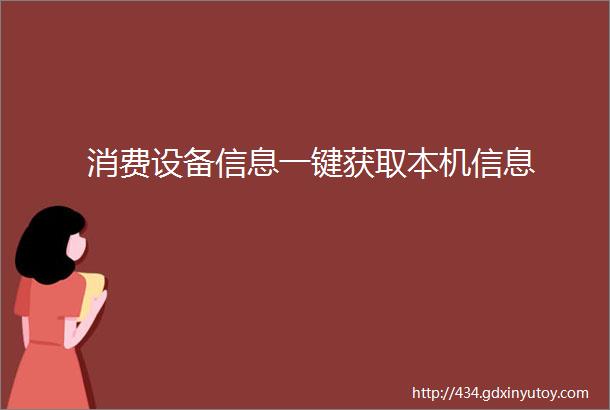 消费设备信息一键获取本机信息