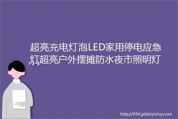 超亮充电灯泡LED家用停电应急灯超亮户外摆摊防水夜市照明灯