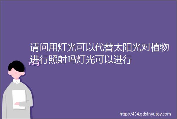 请问用灯光可以代替太阳光对植物进行照射吗灯光可以进行