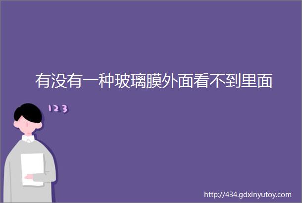 有没有一种玻璃膜外面看不到里面