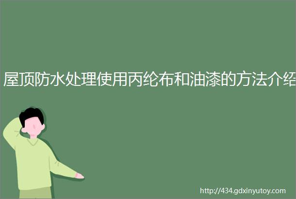 屋顶防水处理使用丙纶布和油漆的方法介绍