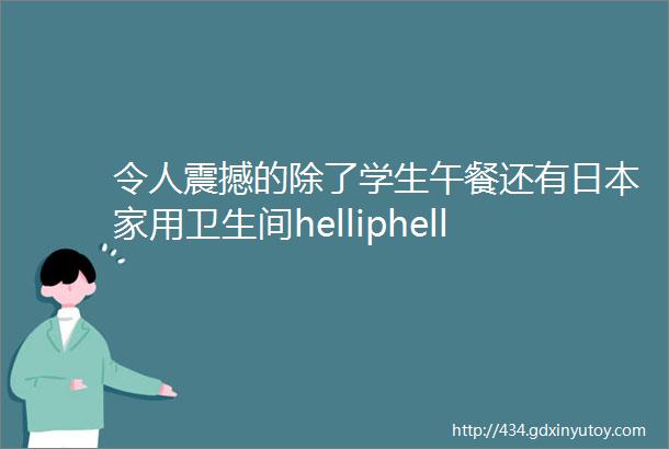 令人震撼的除了学生午餐还有日本家用卫生间helliphellip