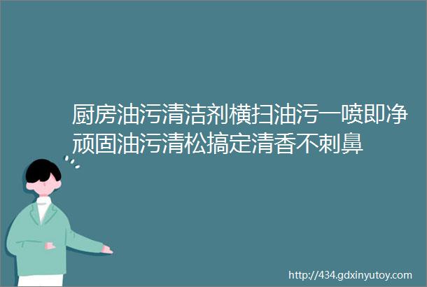 厨房油污清洁剂横扫油污一喷即净顽固油污清松搞定清香不刺鼻